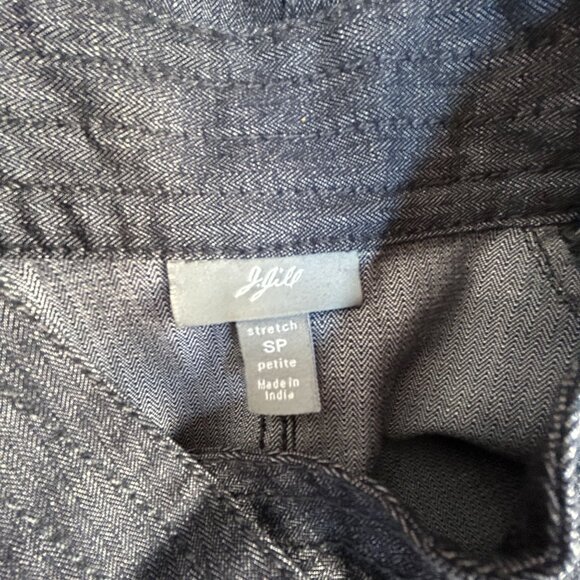 J. Jill Womens Stretch Jacket Small Petite Gray Linen Blend Pockets Lightweight - Picture 3 of 10